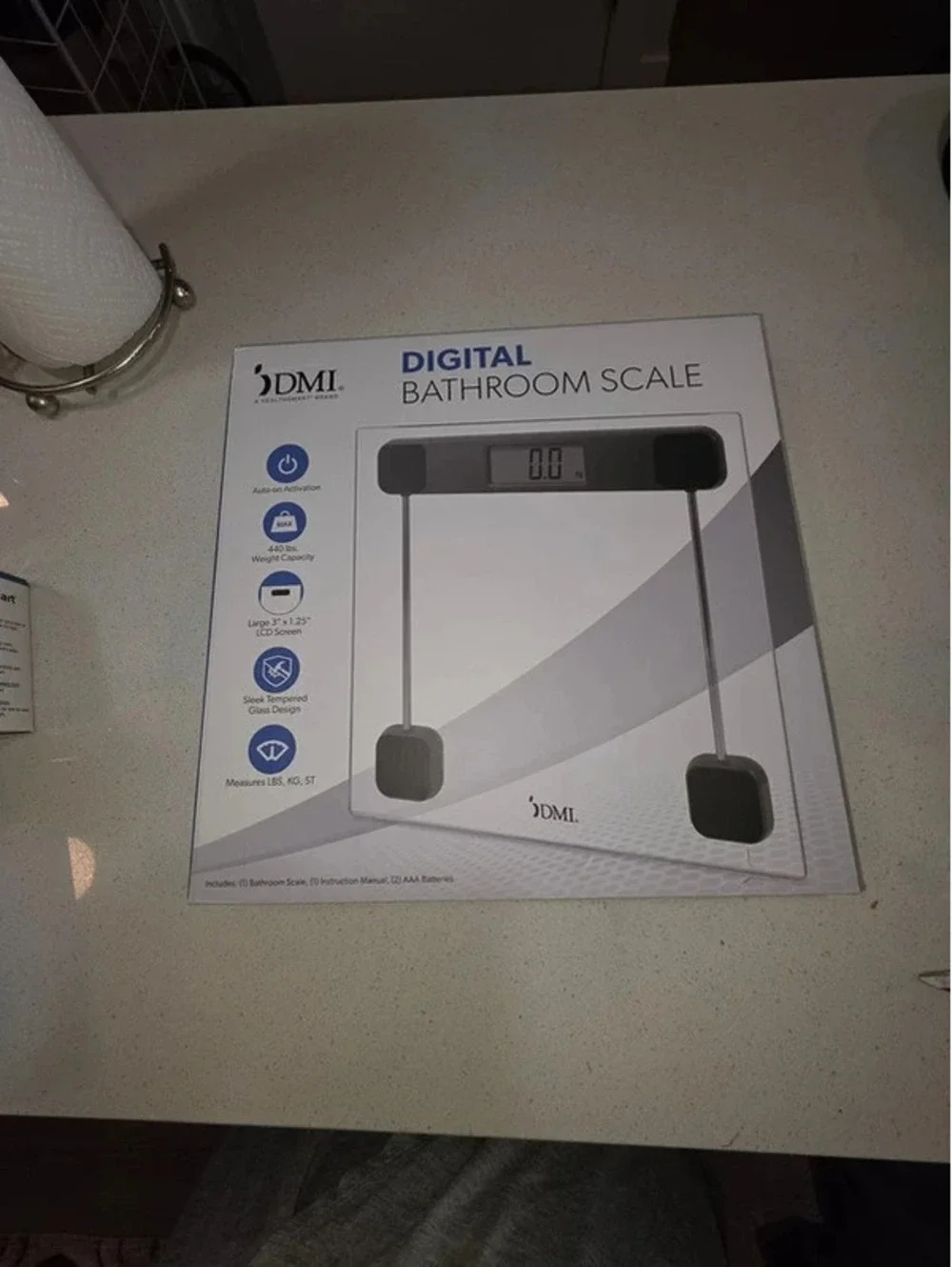 DMI Digital Bathroom Scale with Tempered Glass and LCD Display